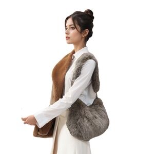 DEVORAH'S SECRET Mink Stylish Faux Fur Bag